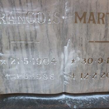 RENSBURG Francois, Janse van 1904-1988 &amp; Martha 1920-2005