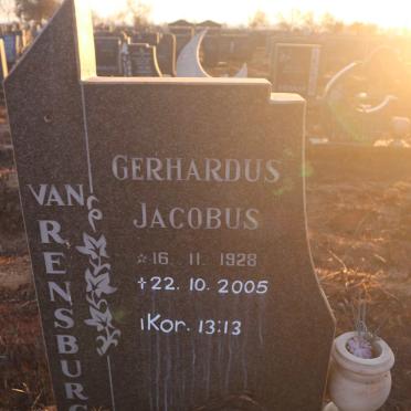 RENSBURG Gerhardus Jacobus, van 1928-2005