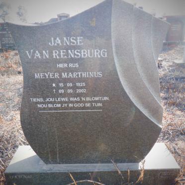 RENSBURG Meyer Marthinus, Janse van 1925-2002