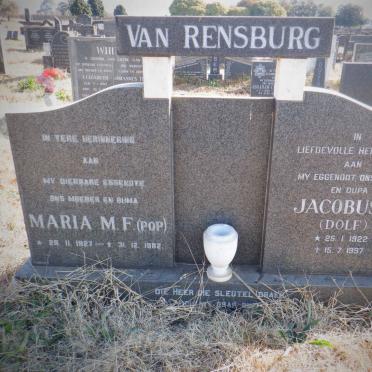RENSBURG Jacobus J., van 1922-1997 &amp; Maria M.F. 1927-1982