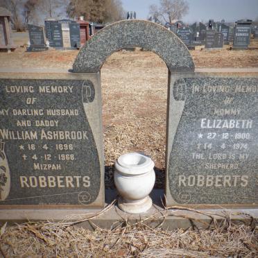 ROBBERTS William Ashbrook 1896-1968 &amp; Elizabeth 1900-1974