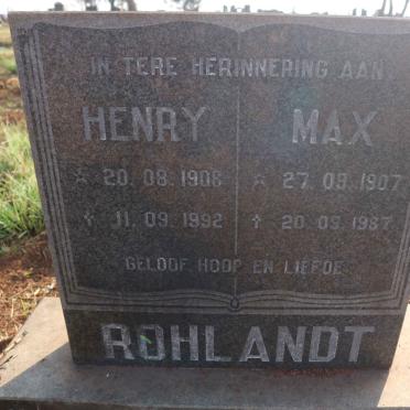 ROHLANDT Henry 1908-1992 &amp; Max 1907-1987