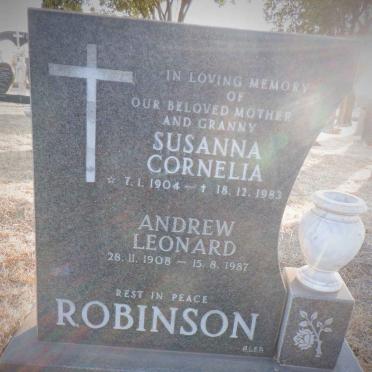 ROBINSON Andrew Leonard 1908-1987 &amp; Susanna Cornelia 1904-1983
