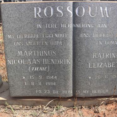 ROSSOUW Marthinus Nicolaas Hendrik 1944-1994 &amp; Katrina Elizabeth 1946-