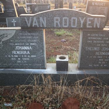 ROOYEN Theunis Johannes Hermanus, van 1905-1992 &amp; Johanna Hendrika 1911-1989