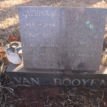 ROOYEN Catrina M., van 1959-1984