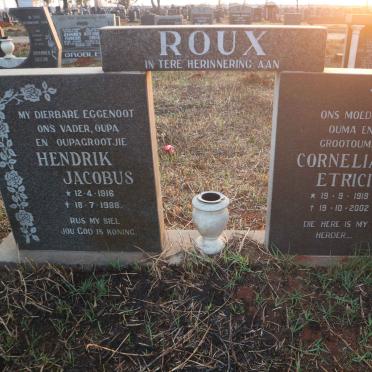 ROUX Hendrik Jacobus 1916-1988 &amp; Cornelia Etricia 1919-2002