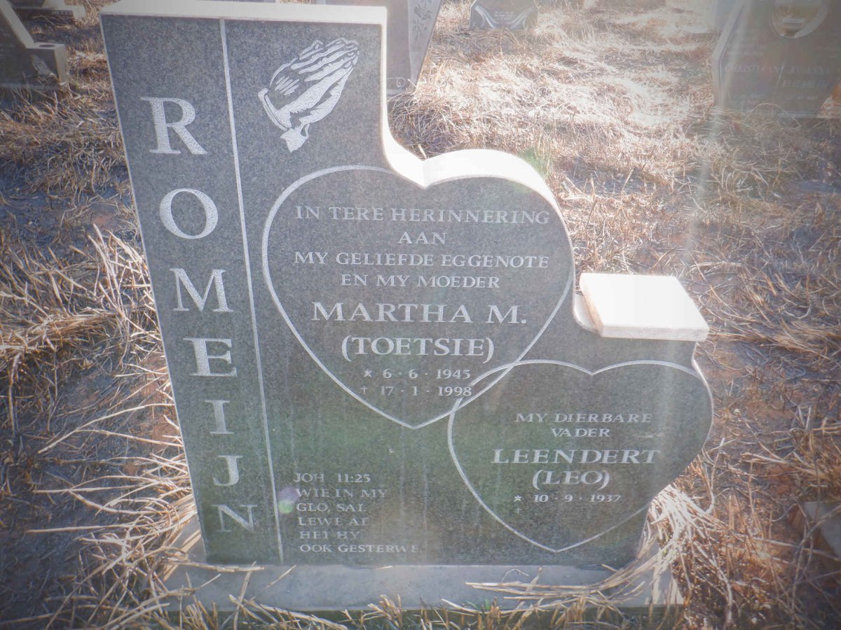 ROMEIJN Leendert 1937- &amp; Martha M. 1945-1998