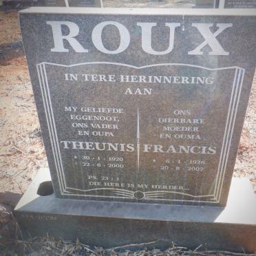 ROUX Theunis 1920-2000 &amp; Francis 1926-2002