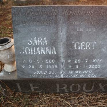 ROUX Sara Johanna, le 1908-1988 :: LE ROUX Gert 1939-2003