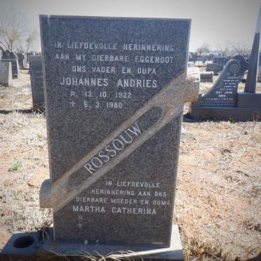 ROSSOUW Johannes Andries 1922-1980 &amp; Martha Catherina