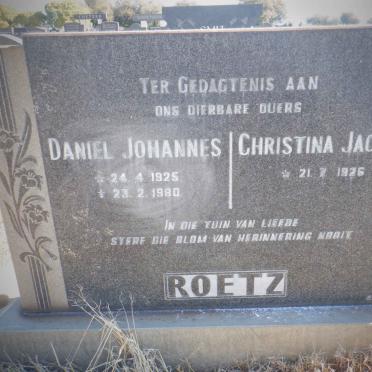 ROETZ Daniel Johannes 1925-1980 &amp; Christina Jacoba 1926-