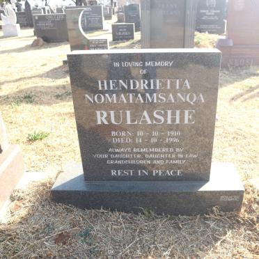 RULASHE Hendrietta Nomatamsanqa 1910-1996