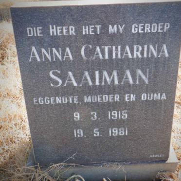 SAAIMAN Anna Catharina 1915-1981
