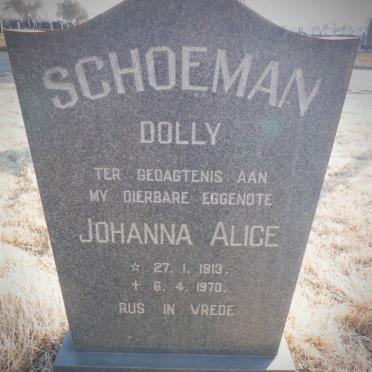 SCHOEMAN Johanna Alice 1913-1970