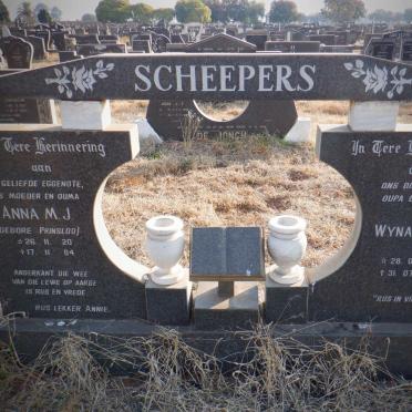 SCHEEPERS Wynand C.J. 1922-2007 &amp; Anna M.J. PRINSLOO 1920-1984