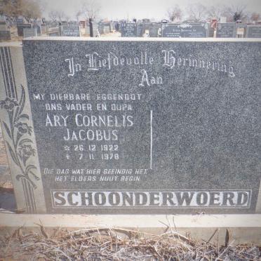 SCHOONDERWOERD Ary Cornelis Jacobus 1922-1978