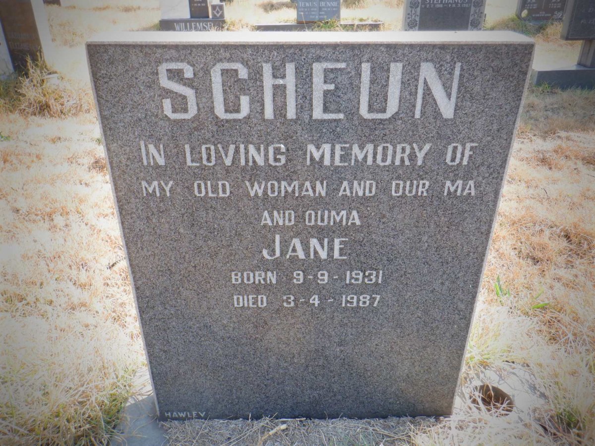 SCHEUN Jane 1931-1987