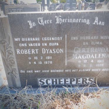 SCHEEPERS Robert Dyason 1911-1978 &amp; Gertruida Magdalena 1919-1986