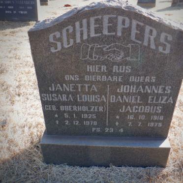SCHEEPERS Johannes Daniel Eliza Jacobus 1918-1975 &amp; Janetta Susara Louisa OBERHOLZER 1925-1970
