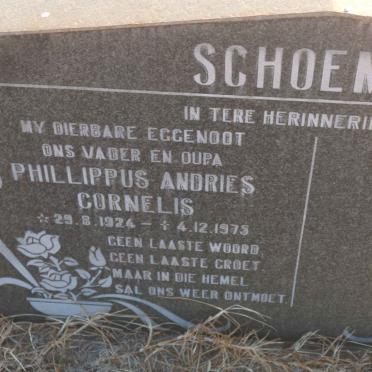SCHOEMAN Phillippus Andries Cornelis 1924-1975