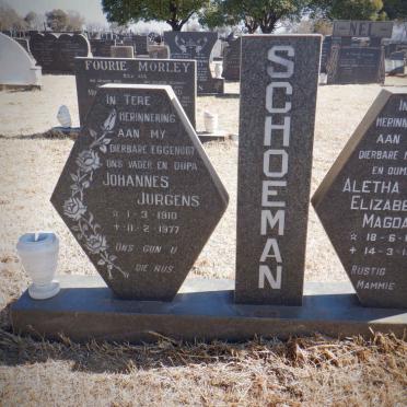 SCHOEMAN Johannes Jurgens 1910-1977 &amp; Aletha Elizabeth Magdalene 1912-1999