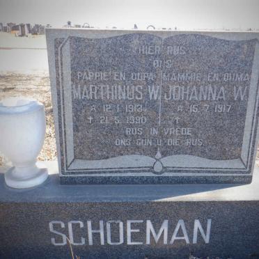 SCHOEMAN Marthinus W. 1913-1990 &amp; Johanna W. 1917-