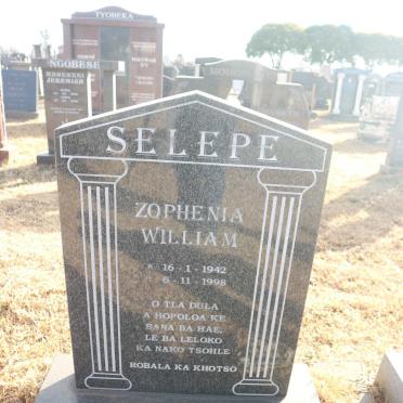 SELEPE Zophenia William 1942-1998
