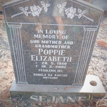 SEJANE Poppie Elizabeth 1940-2002