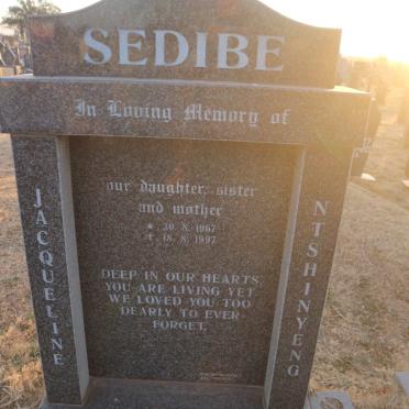 SEDIBE Jacqueline Ntshinyeng 1967-1997