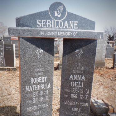 SEBILOANE Robert Mathebula 1920-2020 &amp; Anna Oeli 1936-1996
