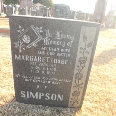 SIMPSON Margaret nee VERSTER 1930-1983