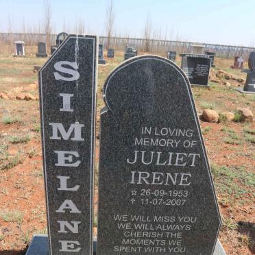 SIMELANE Juliet Irene 1953-2007 