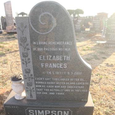 SIMPSON Elizabeth Frances 1917-2002