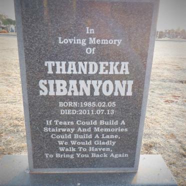 SIBANYONI Thandeka 1985-2011