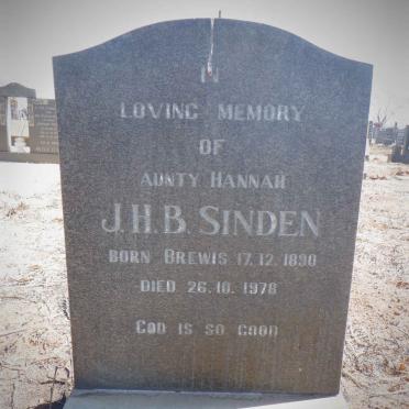 SINDEN J.H.B. nee BREWIS 1890-1978