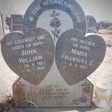 SILLANDS John William 1957-1994 &amp; Maria Fransina E. 1957-