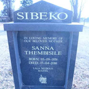 SIBEKO Sanna Thembisile 1956-2016