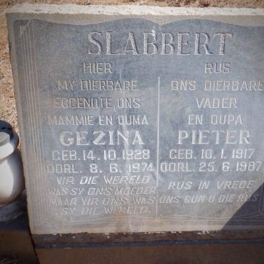 SLABBERT Pieter 1917-1987 &amp; Gezina 1928-1974