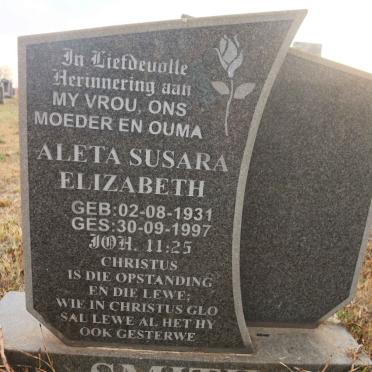 SMITH Aleta Susarah Elizabeth 1931-1997 