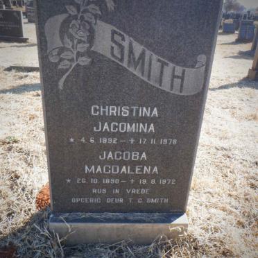 SMITH Christina Jacomina 1892-1978 :: SMITH Jacoba Magdalena 1890-1972