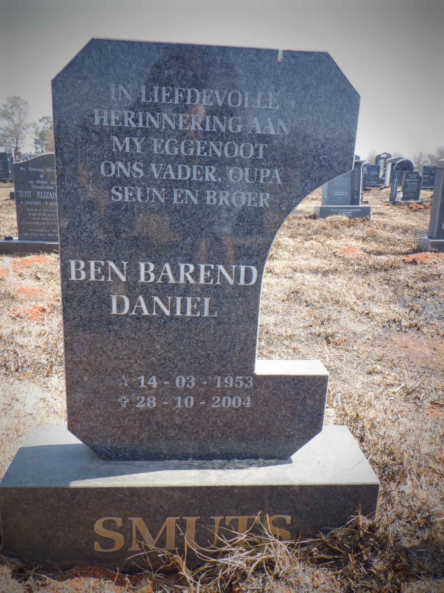 SMUTS Ben Barend Daniel 1953-2004