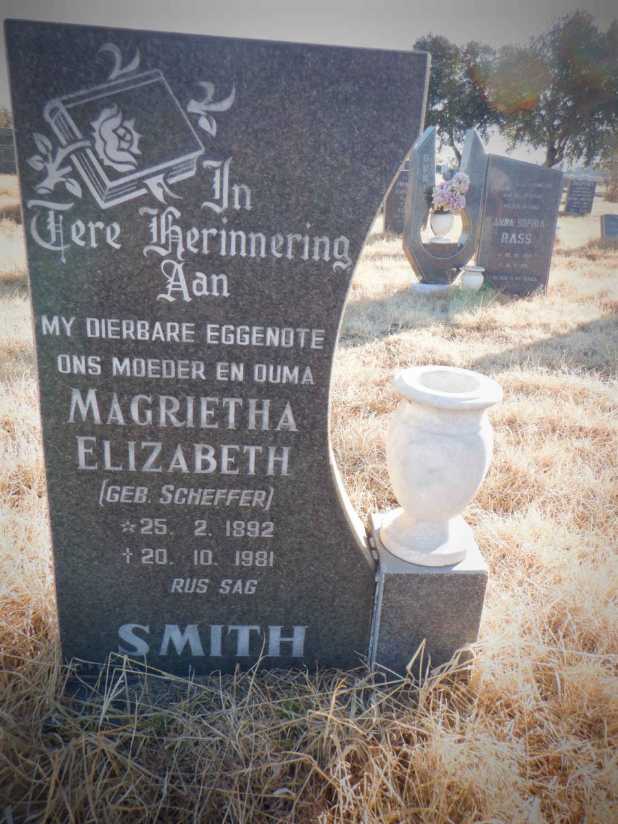 SMITH Magrietha Elizabeth nee SCHEFFER 1892-1981