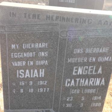 SMITH Isaiah 1912-1977 &amp; Engela Catharina LUBBE 1914-1980