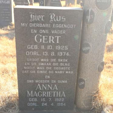 SMITH Gert 1925-1974 &amp; Anna Magrietha 1922-1984