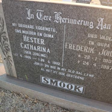 SMOOK Frederik Johannes 1906-1987 &amp; Hester Catharina JOSLING 1906-1982