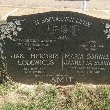 SMIT Jan Hendrik Lodewicus 1897-1969 &amp; Maria Cornelia Jannetta Sophia ROSSLEE 1903-1986