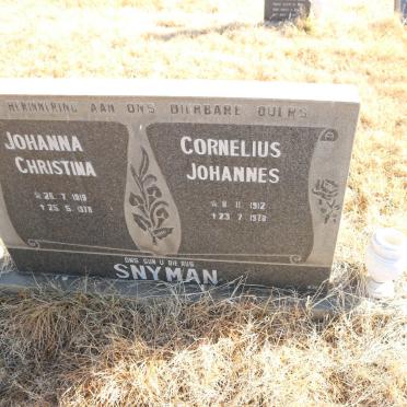 SNYMAN Cornelius Johannes 1912-1978 &amp; Johanna Christina 1919-1978