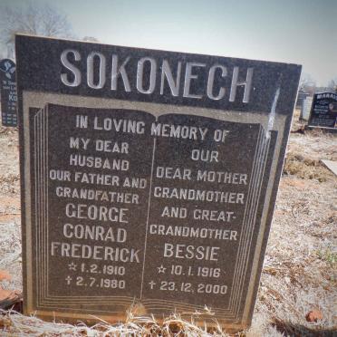 SOKONECH George Conrad Frederick 1910-1980 &amp; Bessie 1916-2000