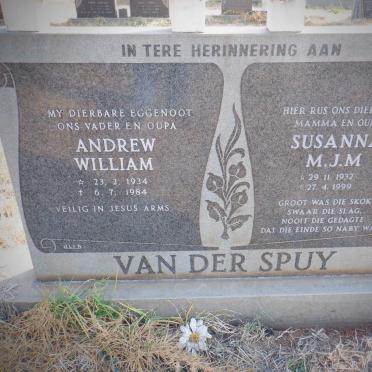 SPUY Andrew William, van der 1934-1964 &amp; Susanna M.J.M. 1932-1999